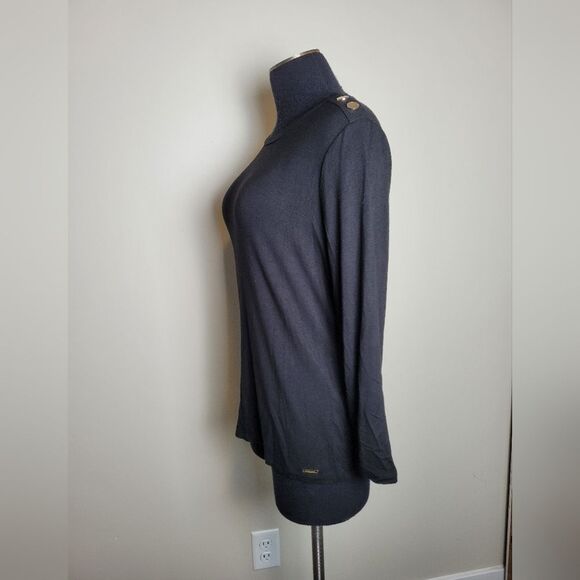 T Tahari Black Long Sleeve Pullover Classy Formal Comfy Equestrian Preppy Small - Picture 9 of 11